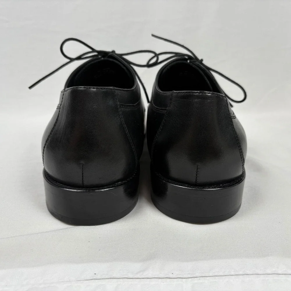 Johnston & Murphy Dress Shoes 12M Black Leather Cap Toe Oxford Formal Business